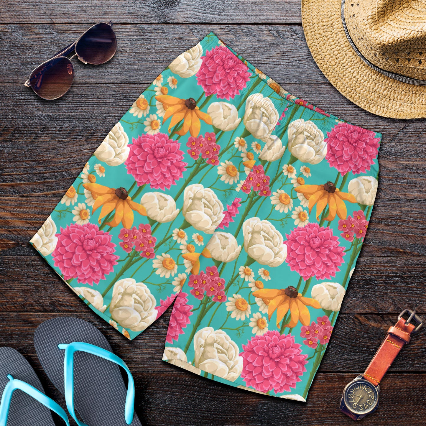 Summer Floral Pattern Print Design SF07 Mens Shorts