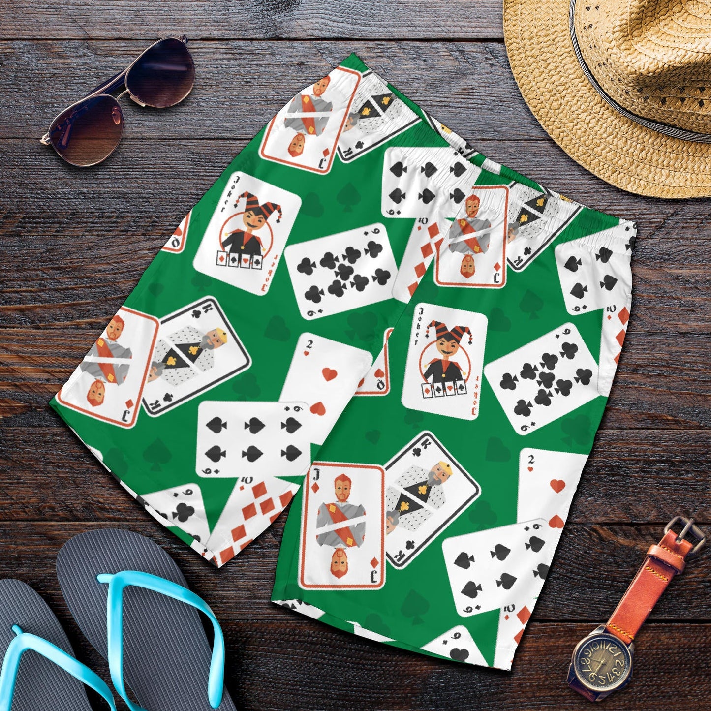 Poker Cards Pattern Print Design A03 Mens Shorts