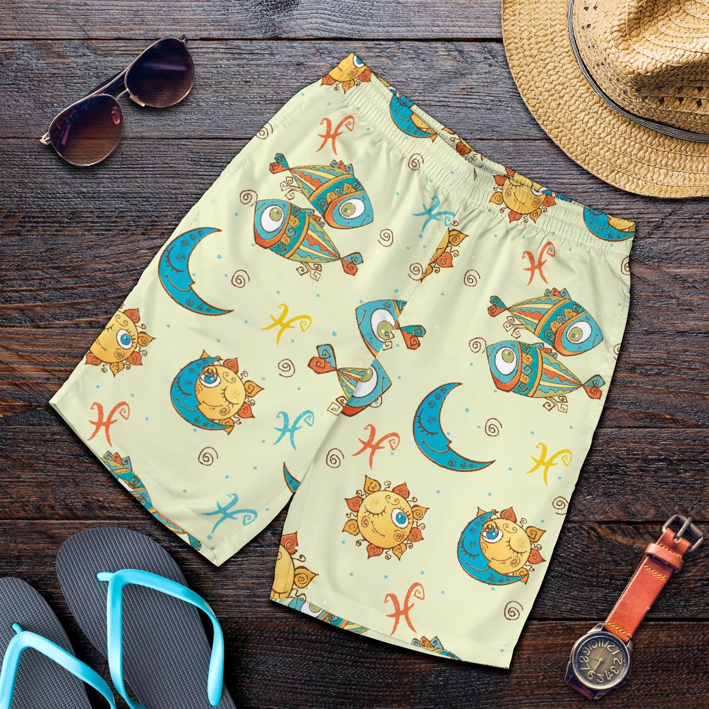 Pisces Pattern Print Design A03 Mens Shorts