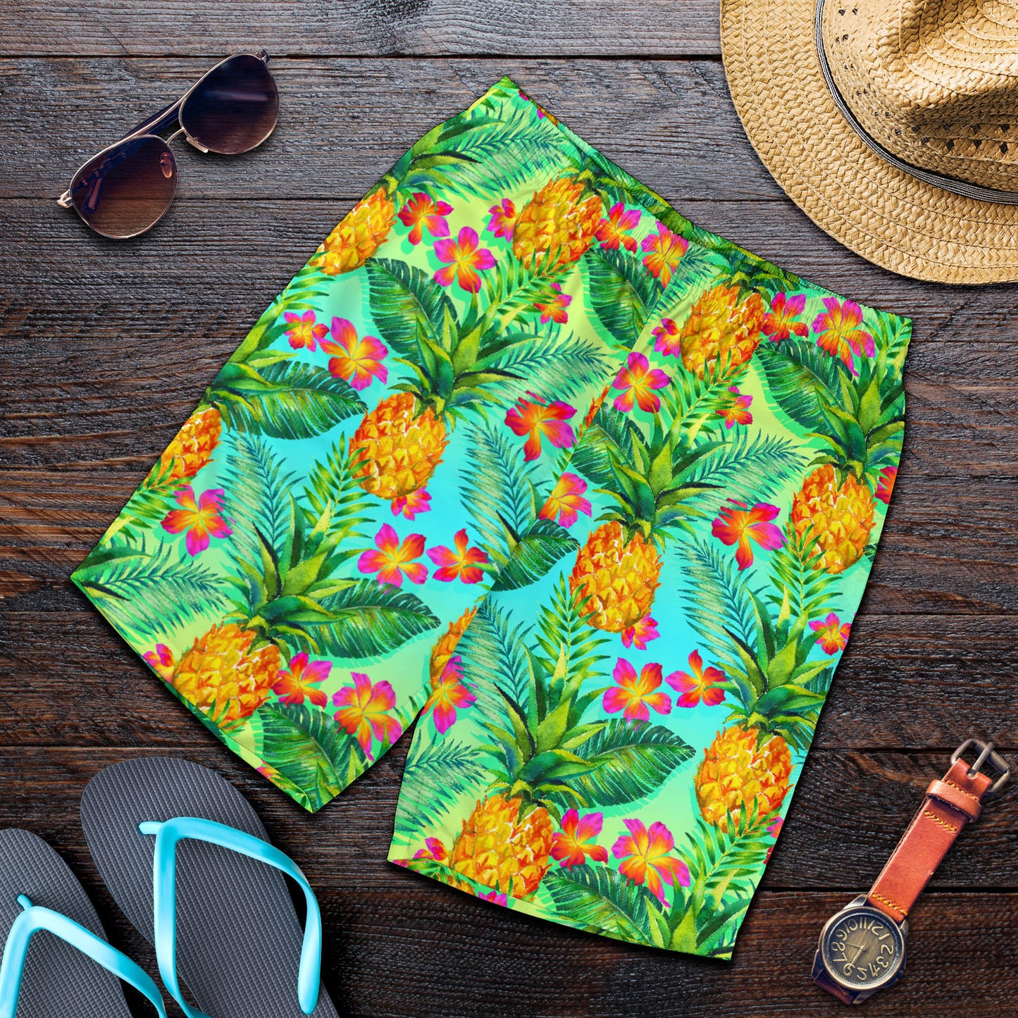 Pineapple Pattern Print Design PP010 Mens Shorts