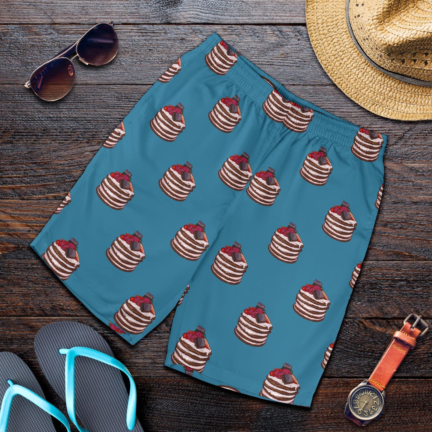 Pancake Pattern Print Design A03 Mens Shorts