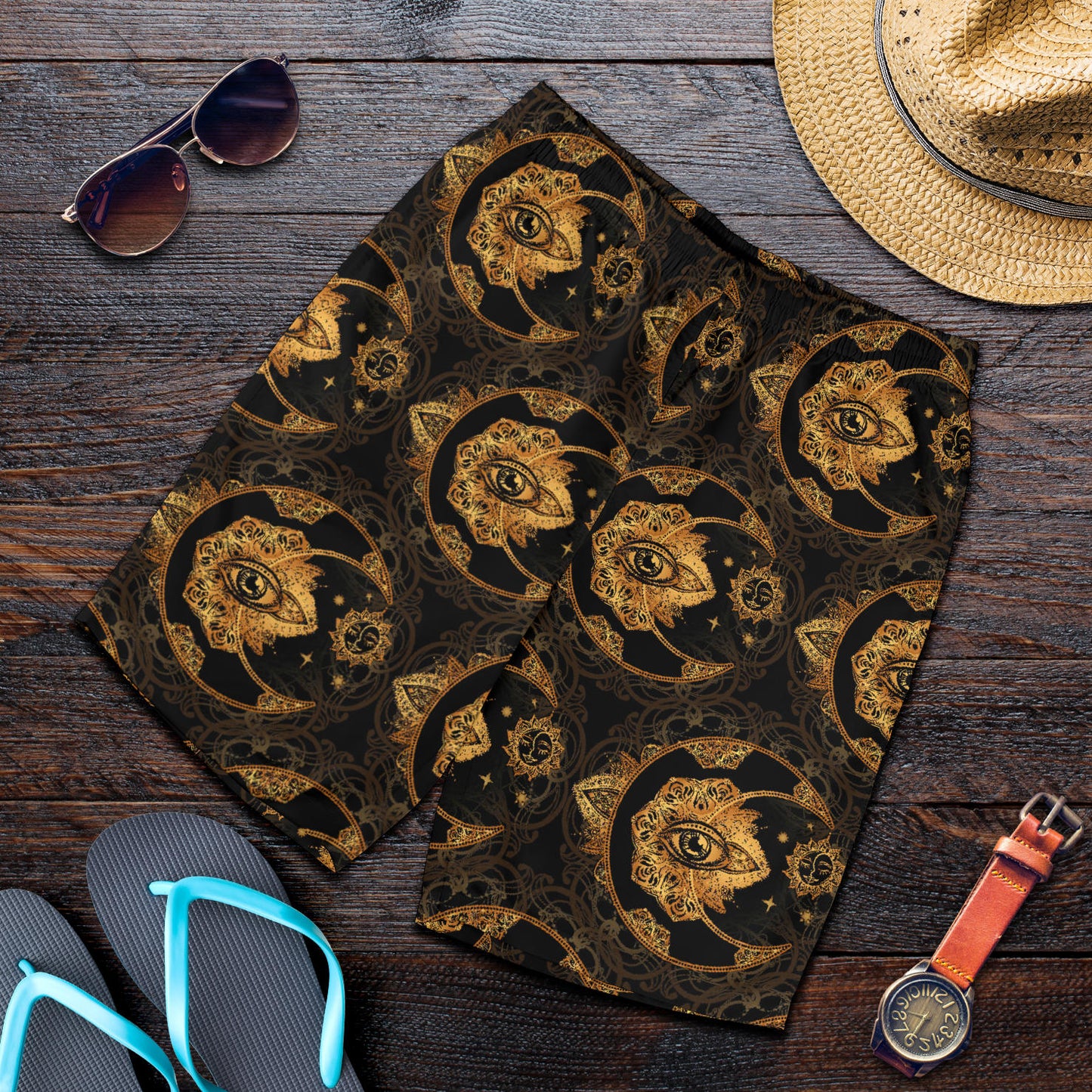 Sun Moon mandala Third eye Mens Shorts