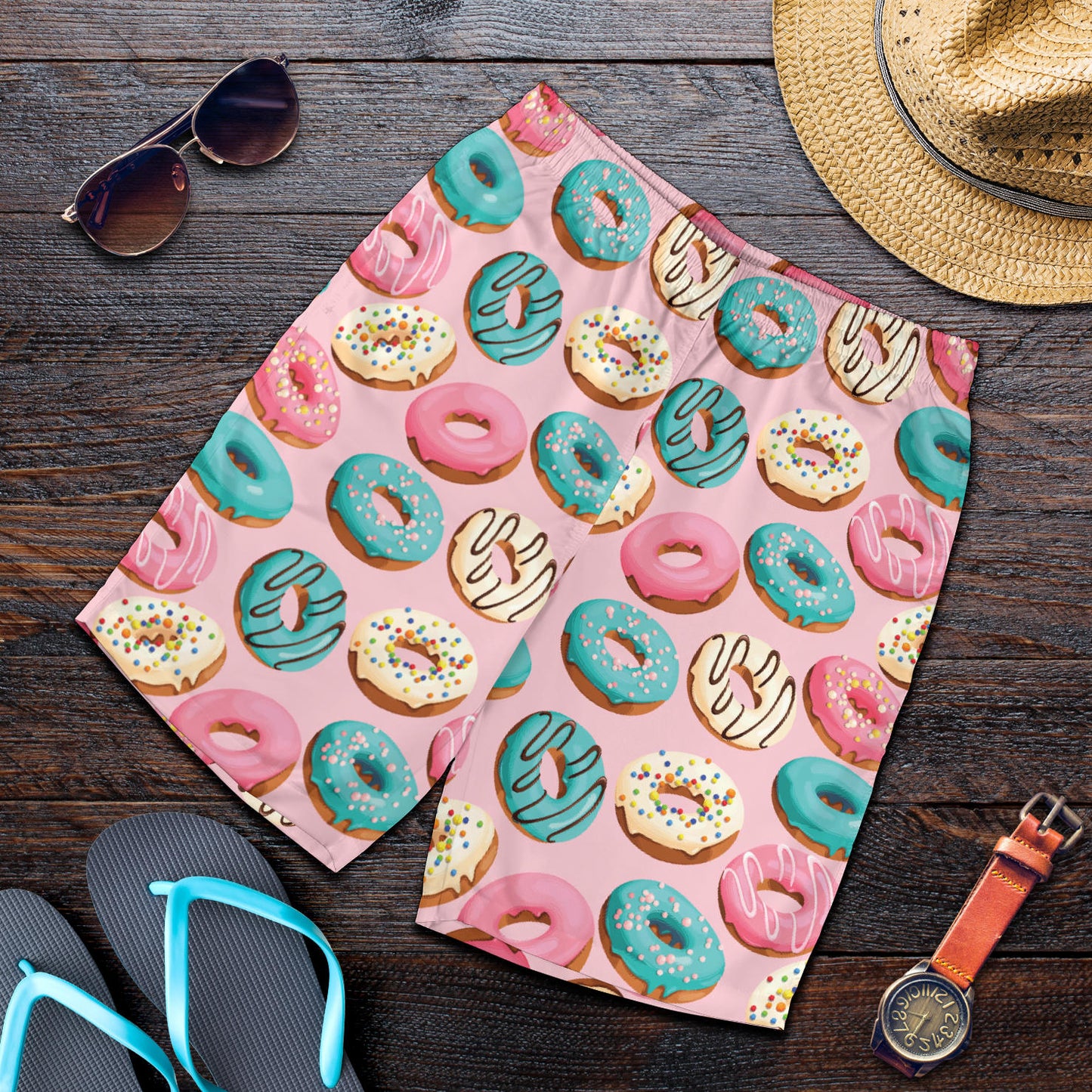 Donut Pattern Print Design DN06 Mens Shorts