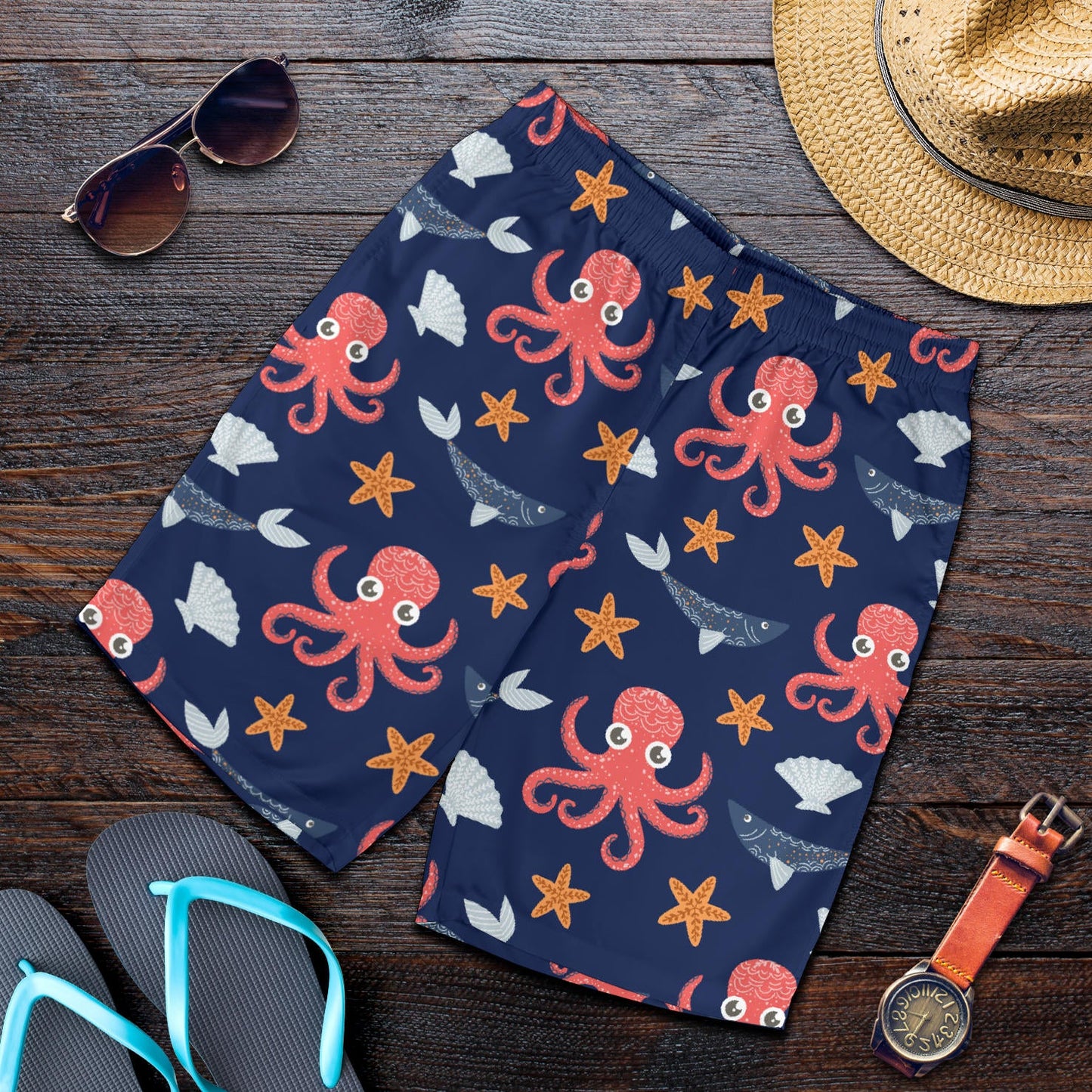 Octopus Pattern Print Design A04 Mens Shorts