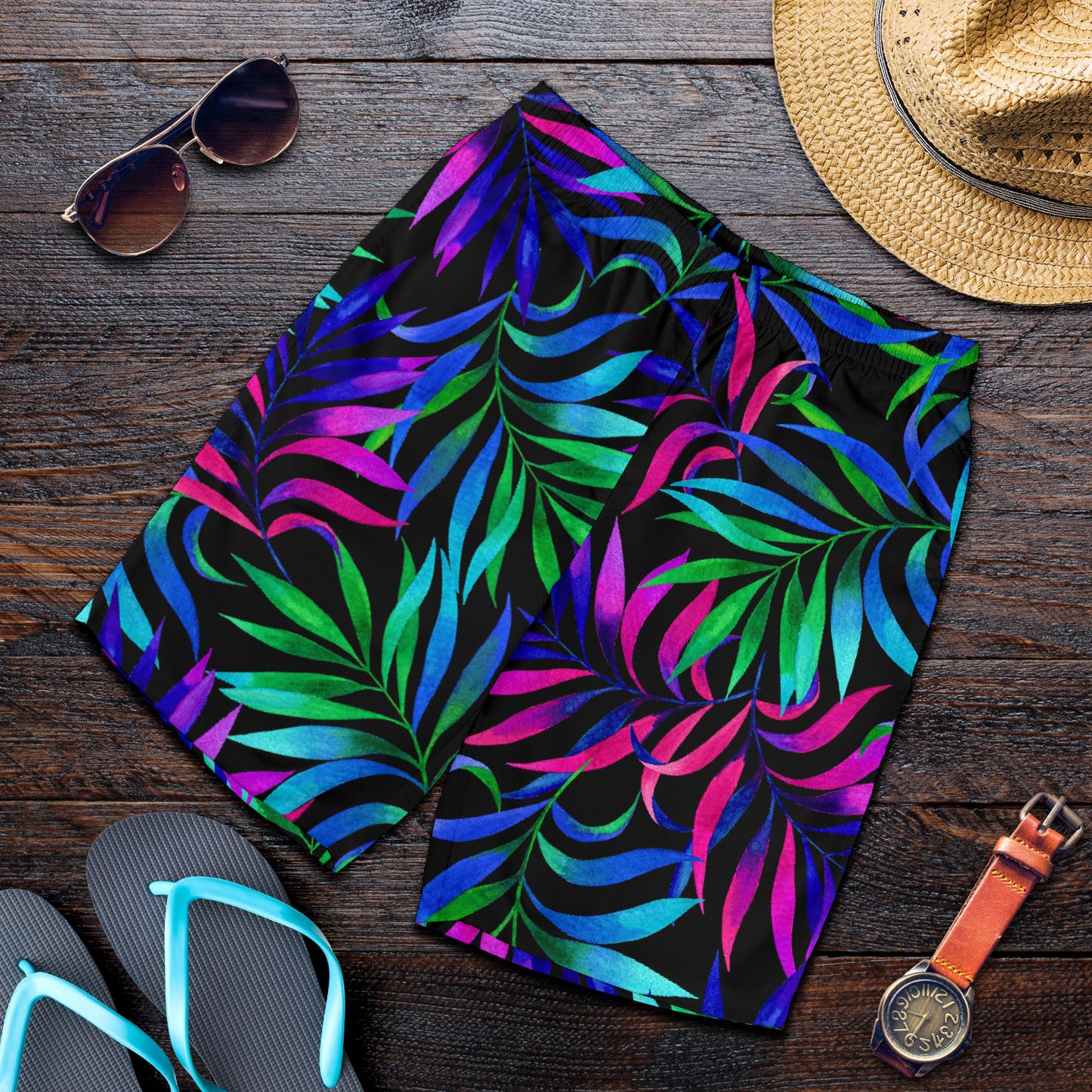 Tropical Flower Pattern Print Design TF010 Mens Shorts