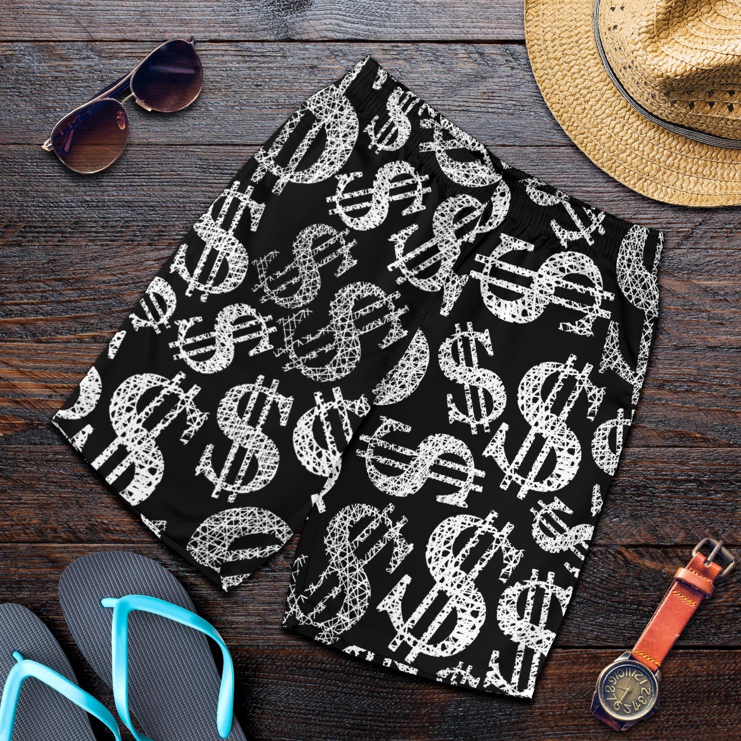 Money Pattern Print Design 02 Mens Shorts