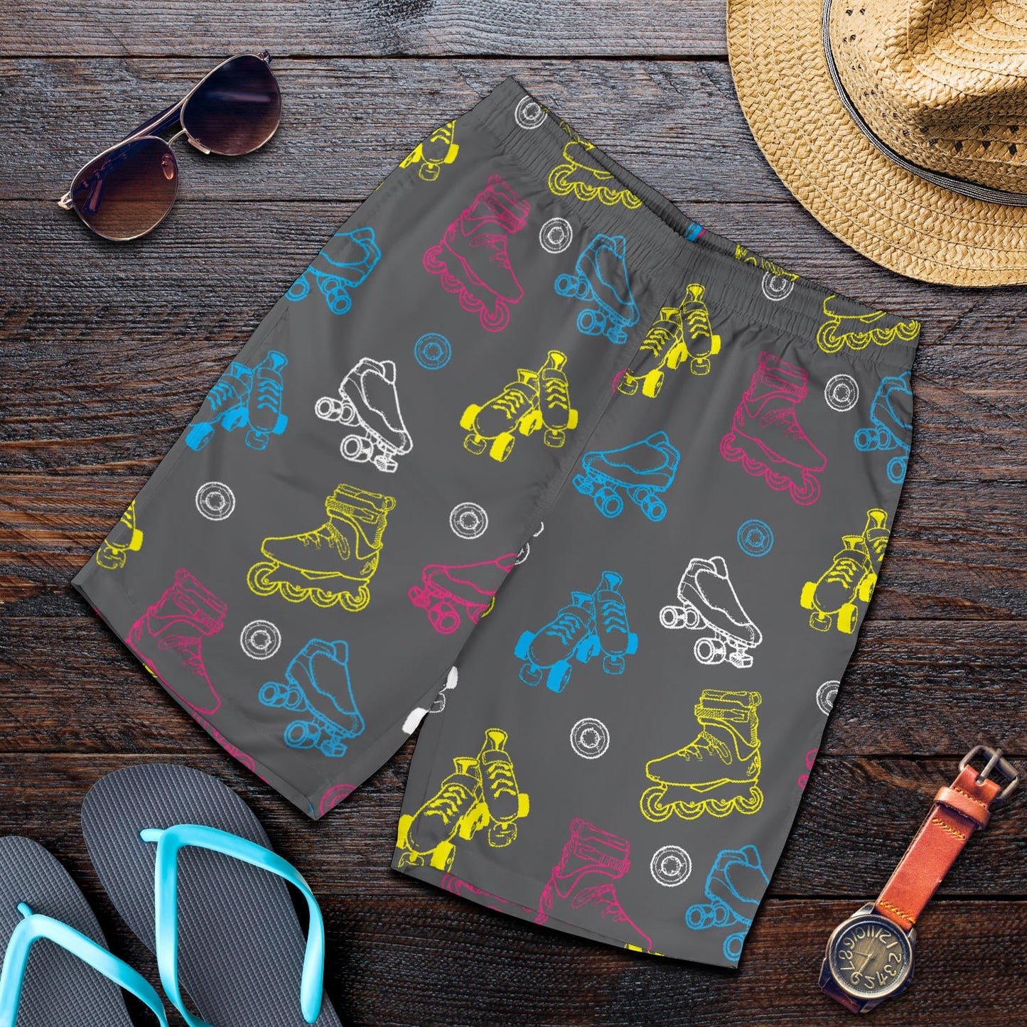 Roller skate Pattern Print Design A02 Mens Shorts