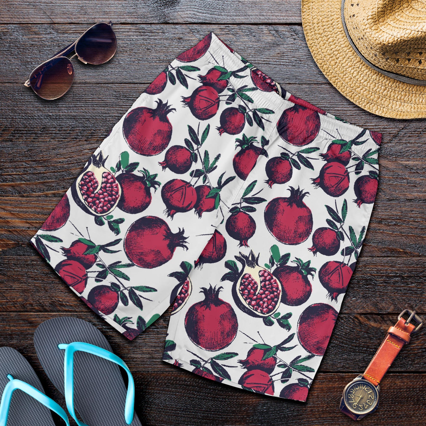Pomegranate Pattern Print Design PG01 Mens Shorts