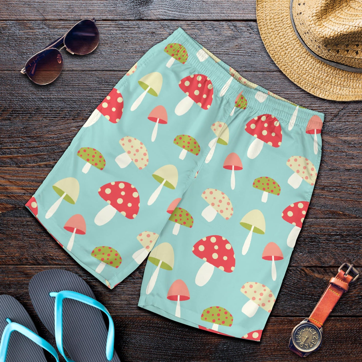 Mushroom Pattern Print Design A01 Mens Shorts