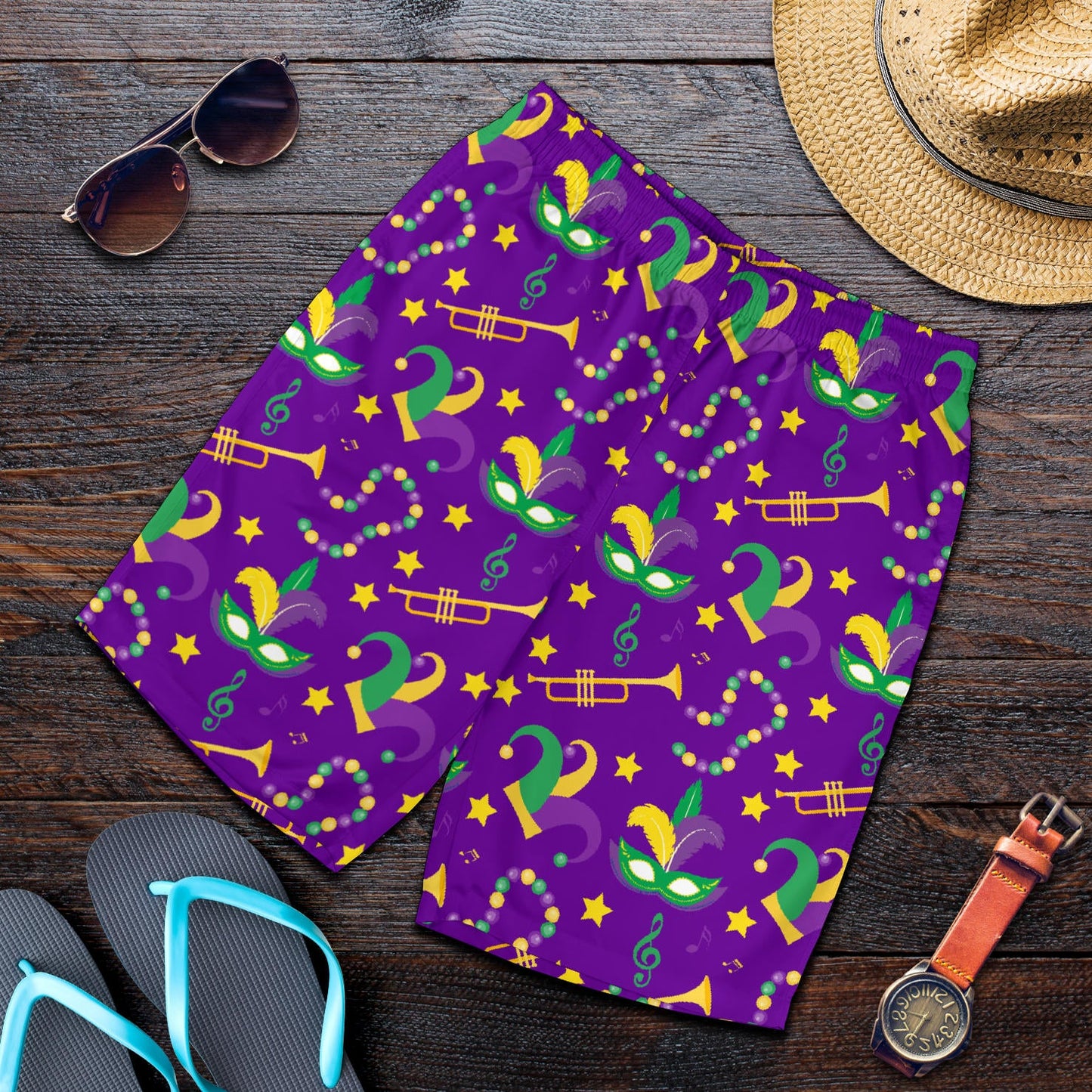 Mardi Gras Pattern Print Design 06 Mens Shorts