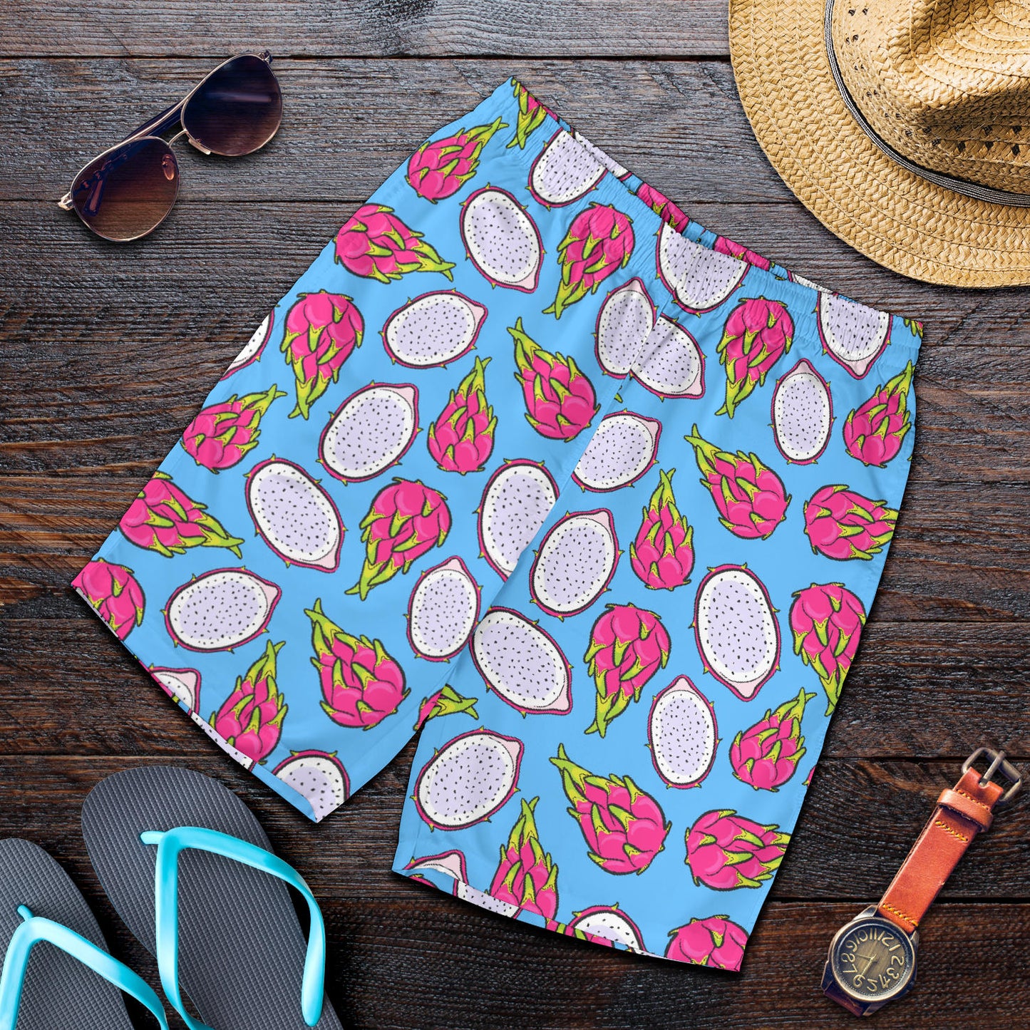 Dragonfruit Pattern Print Design DF04 Mens Shorts