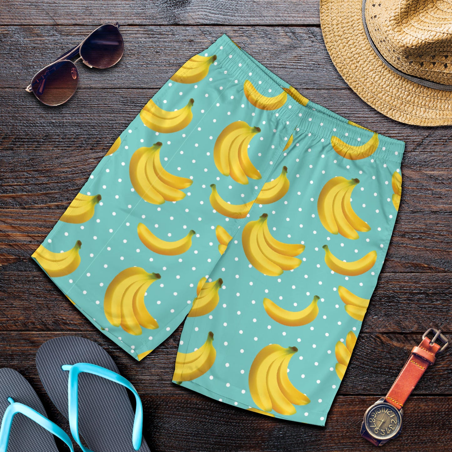 Banana Pattern Print Design BA02 Mens Shorts