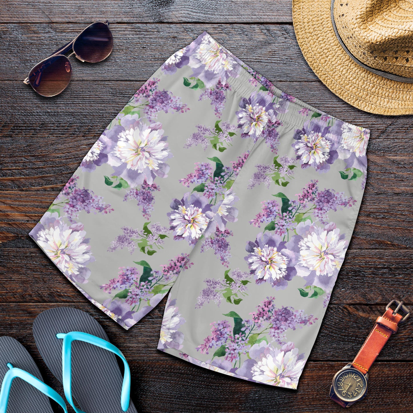 Lilac Pattern Print Design LI07 Mens Shorts