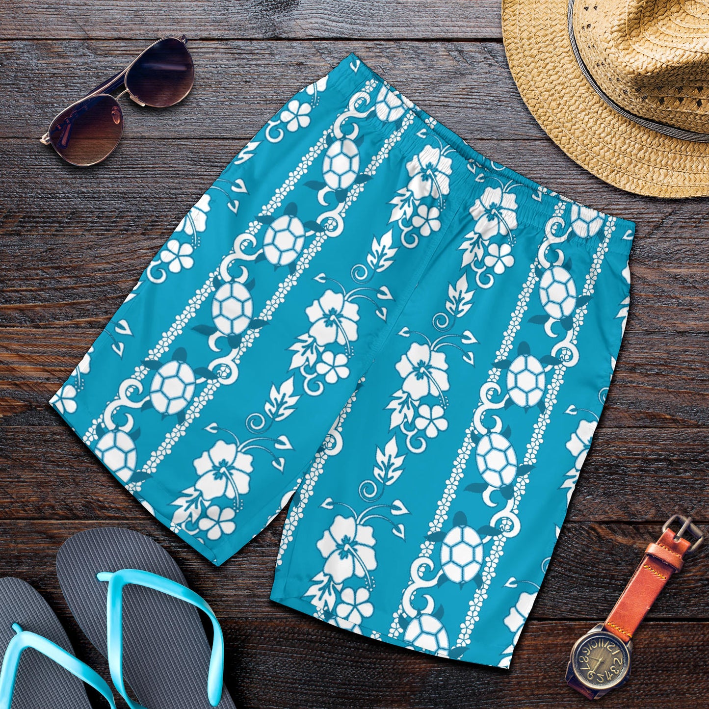 Hawaiian Themed Pattern Print Design H025 Mens Shorts