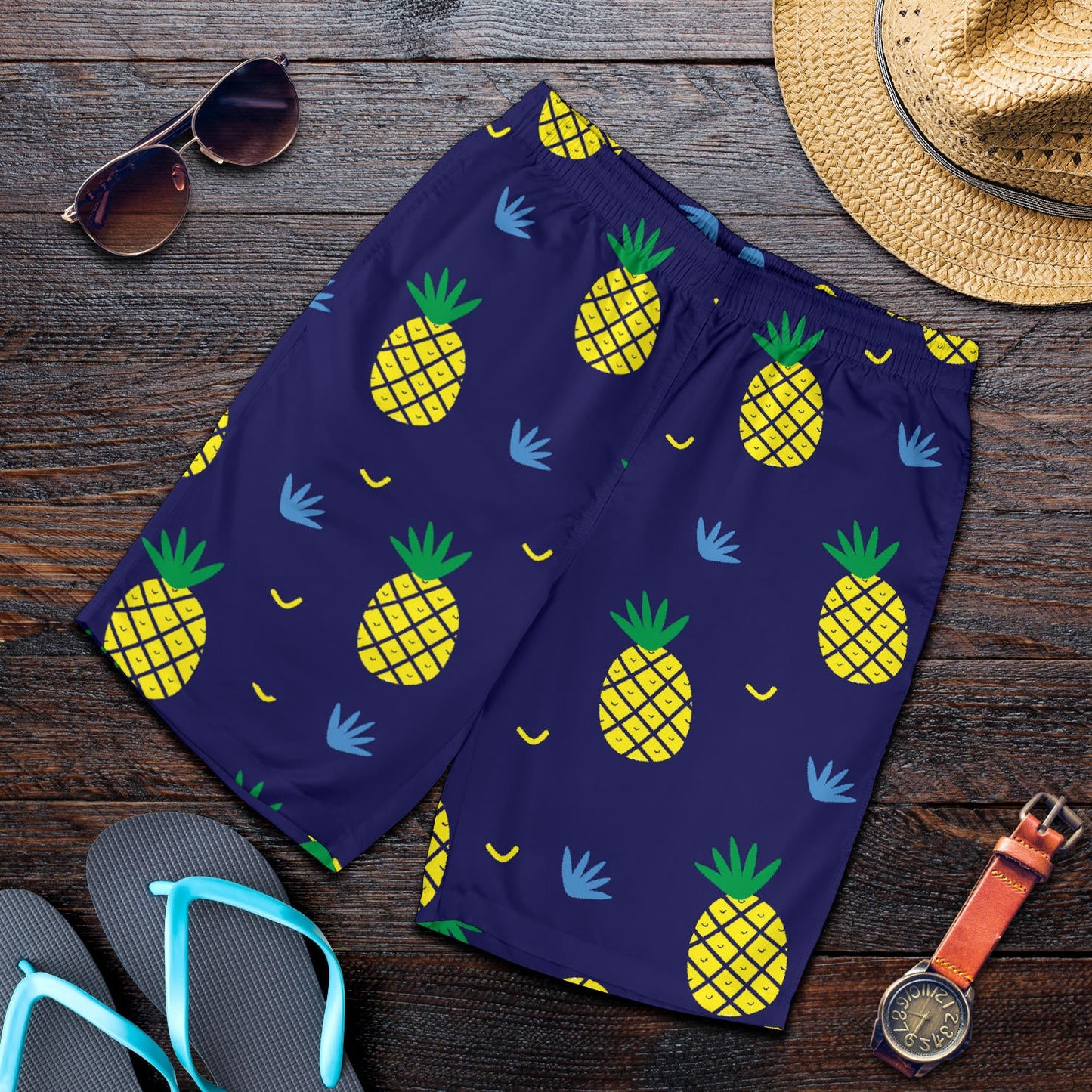 Pineapple Pattern Print Design A01 Mens Shorts