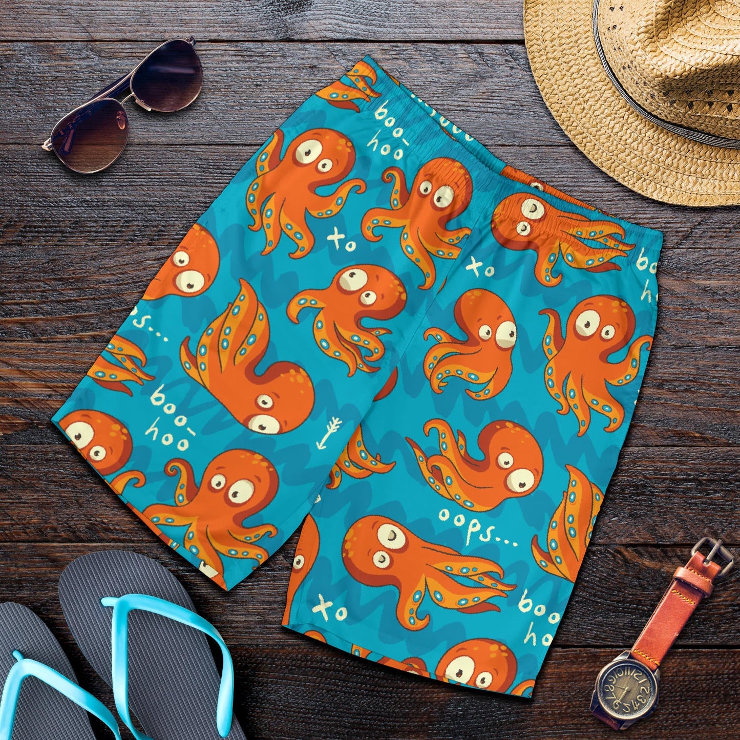Octopus Pattern Print Design A02 Mens Shorts