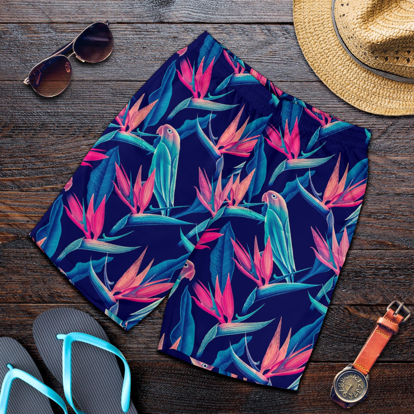 Tropical Flower Pattern Print Design TF024 Mens Shorts