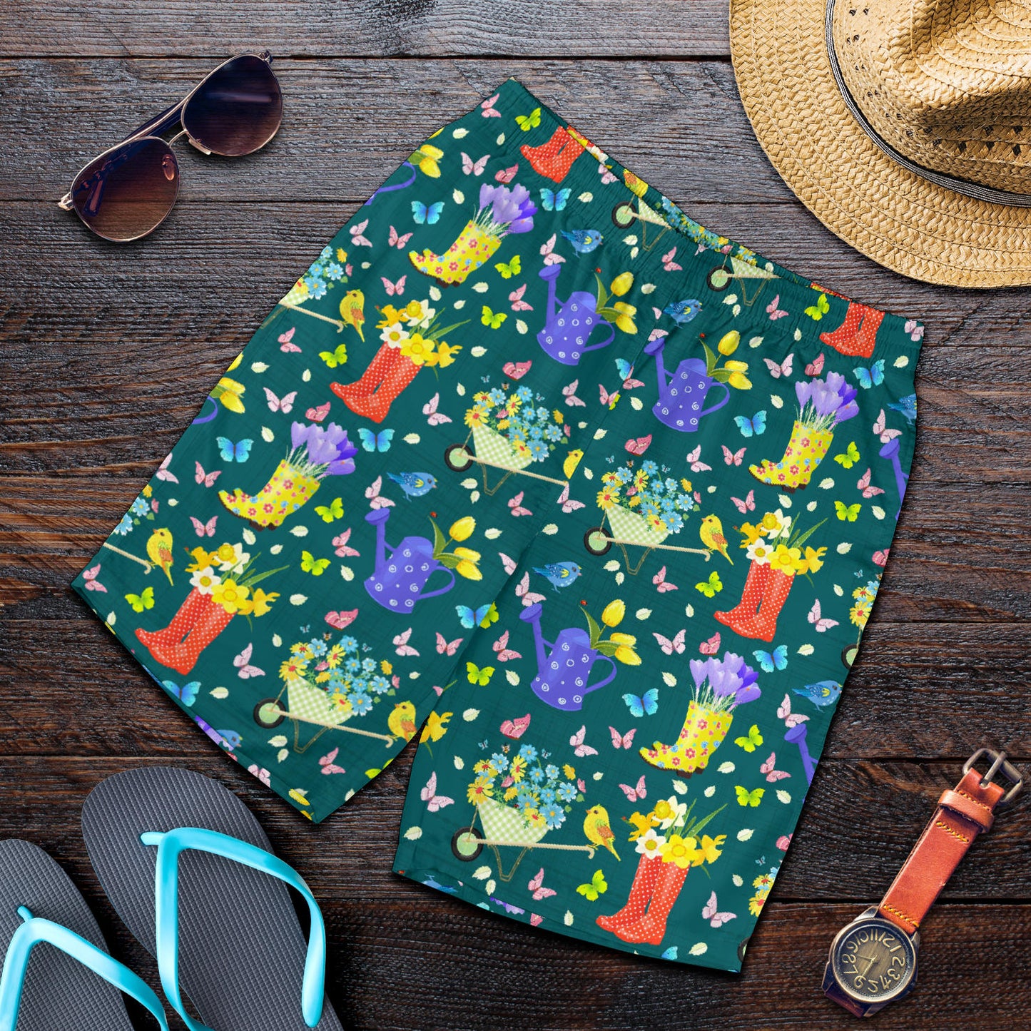 Gardening Pattern Print Design G08 Mens Shorts