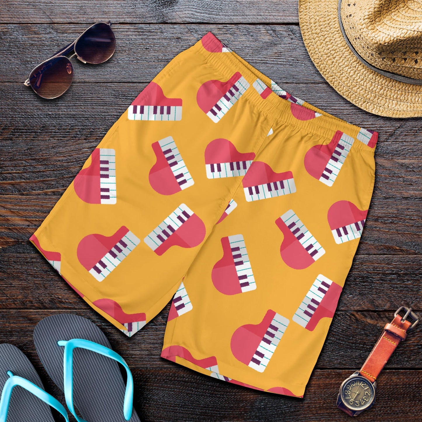 Piano Pattern Print Design 02 Mens Shorts