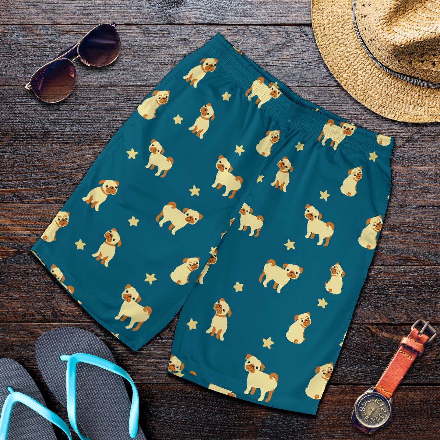 Pug Pattern Print Design A06 Mens Shorts