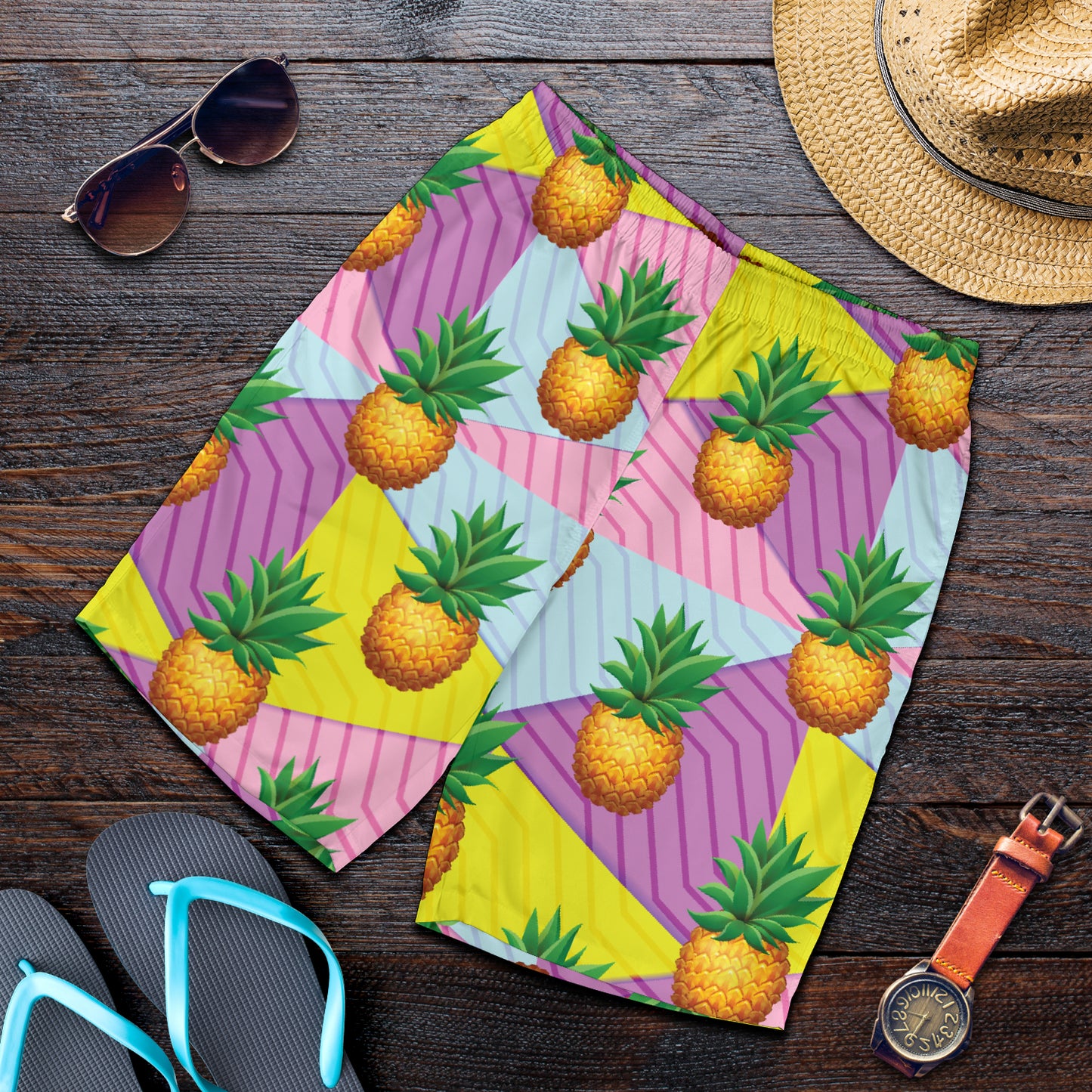 Pineapple Pattern Print Design PP05 Mens Shorts