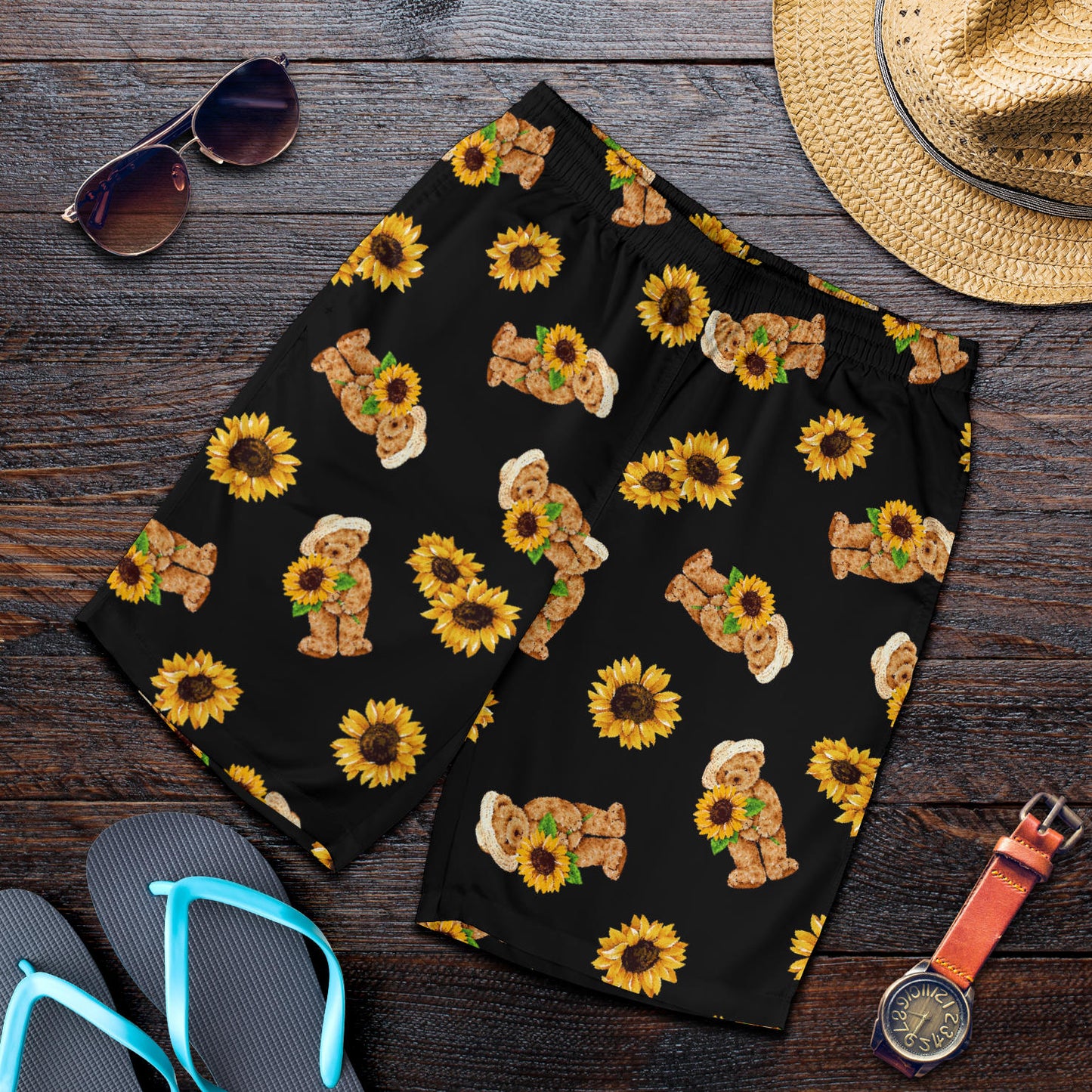 Sunflower Pattern Print Design SF016 Mens Shorts
