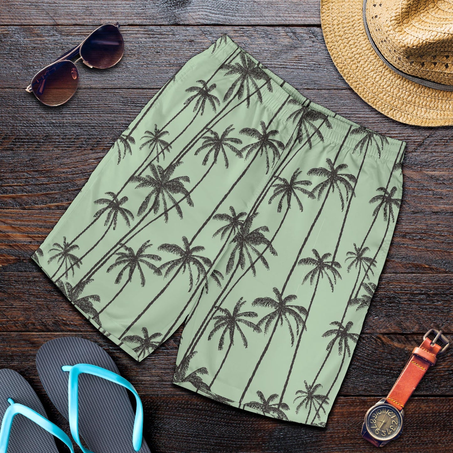 Palm Tree Pattern Print Design A04 Mens Shorts