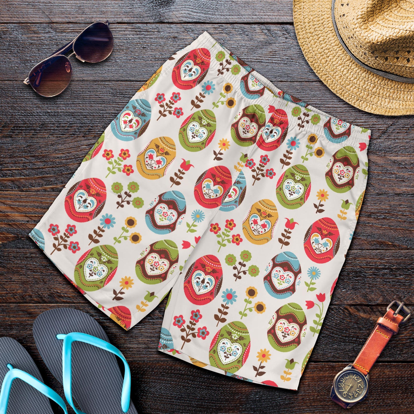Easter Eggs Pattern Print Design RB011 Mens Shorts
