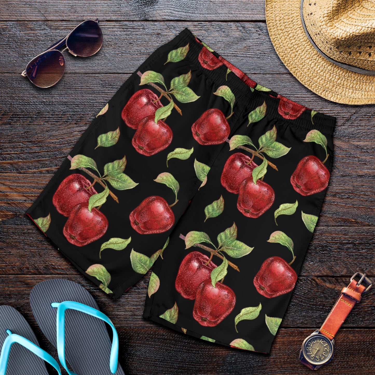Apple Pattern Print Design AP011 Mens Shorts