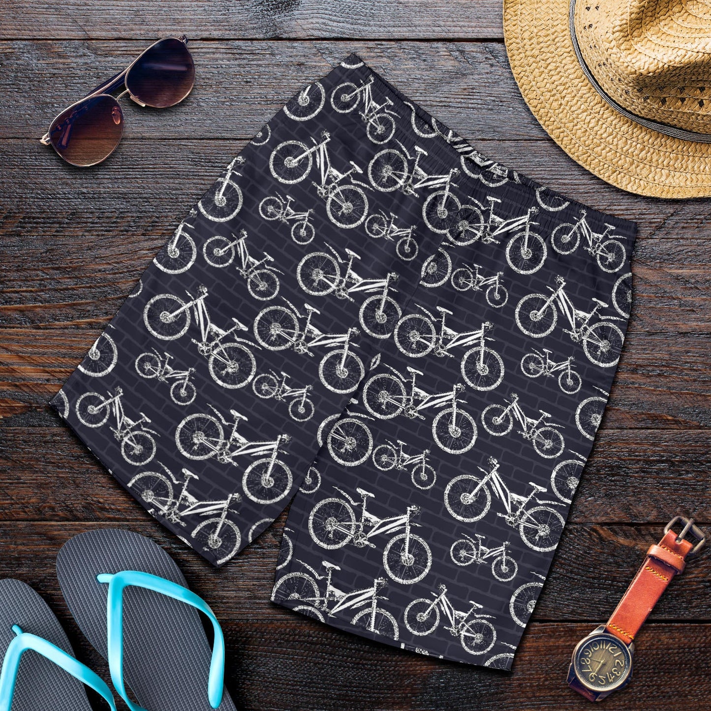 Mountain bike Pattern Print Design 02 Mens Shorts