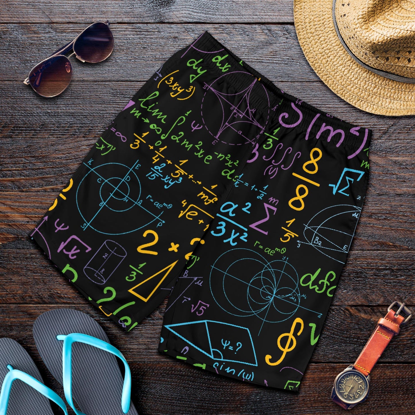 Math Pattern Print Design 03 Mens Shorts