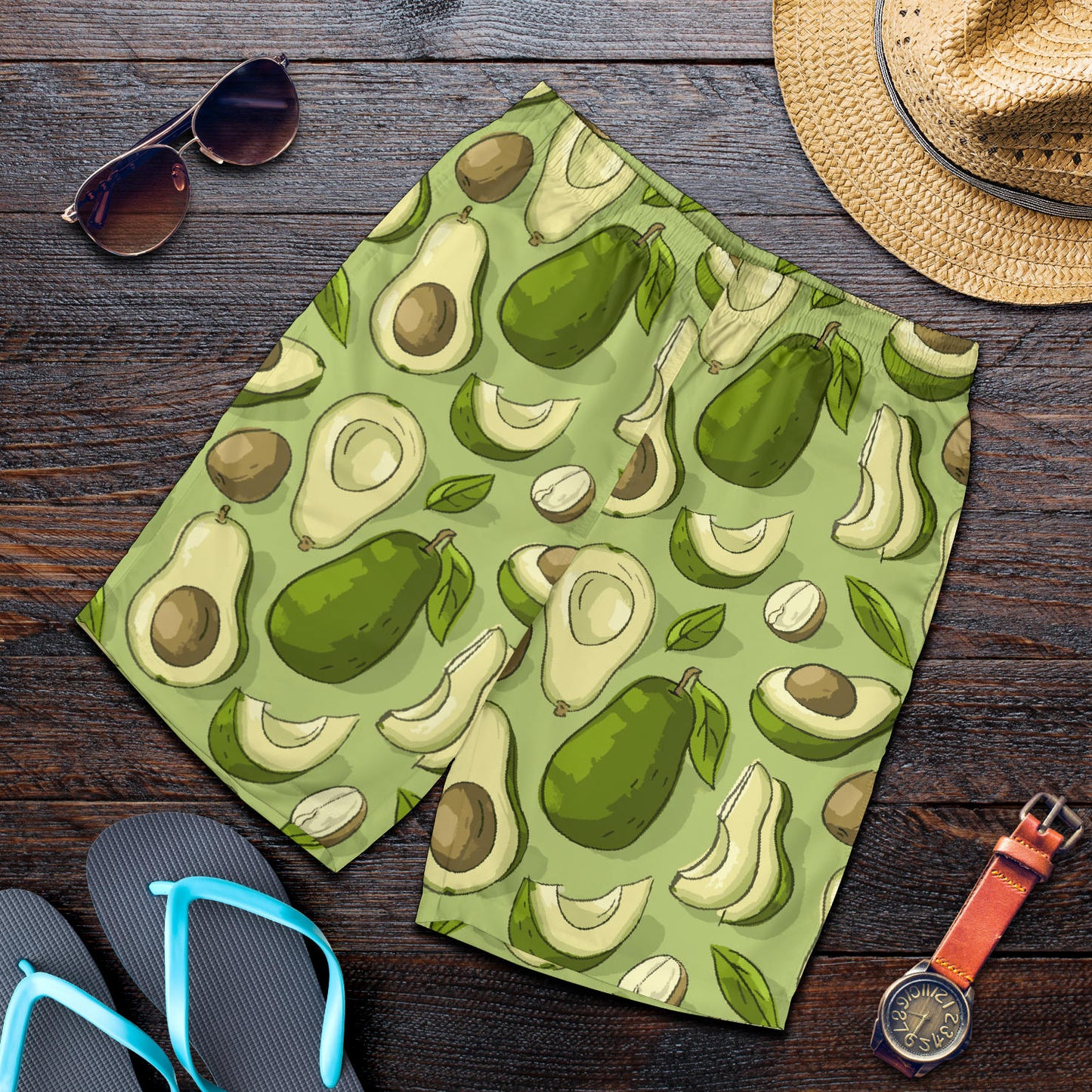 Avocado Pattern Print Design AC03 Mens Shorts