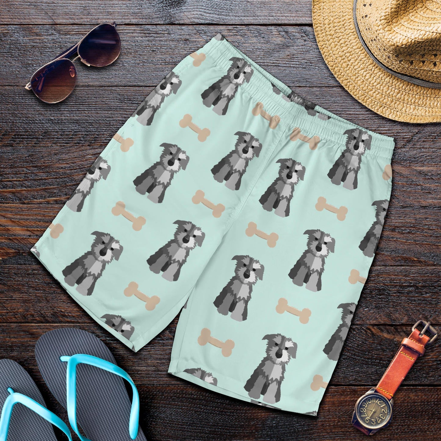 Schnauzers Pattern Print Design A03 Mens Shorts