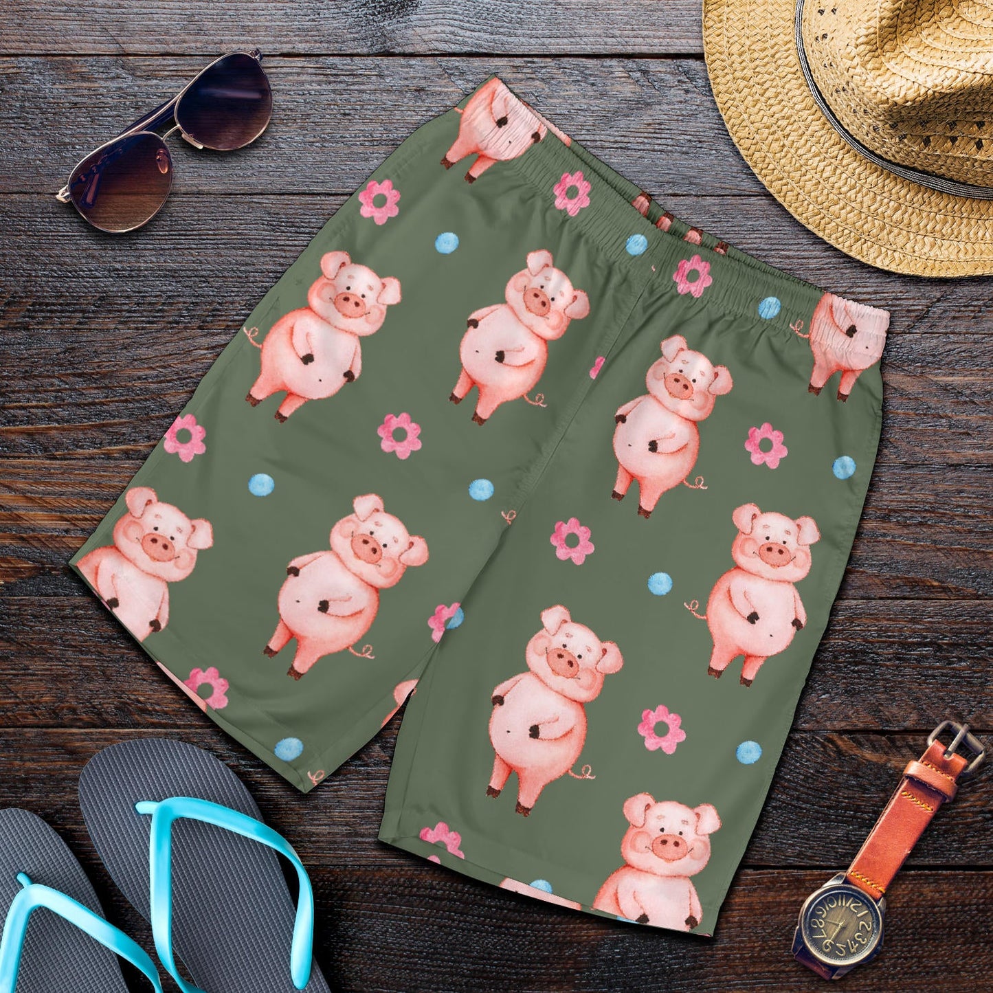 Pig Pattern Print Design 03 Mens Shorts