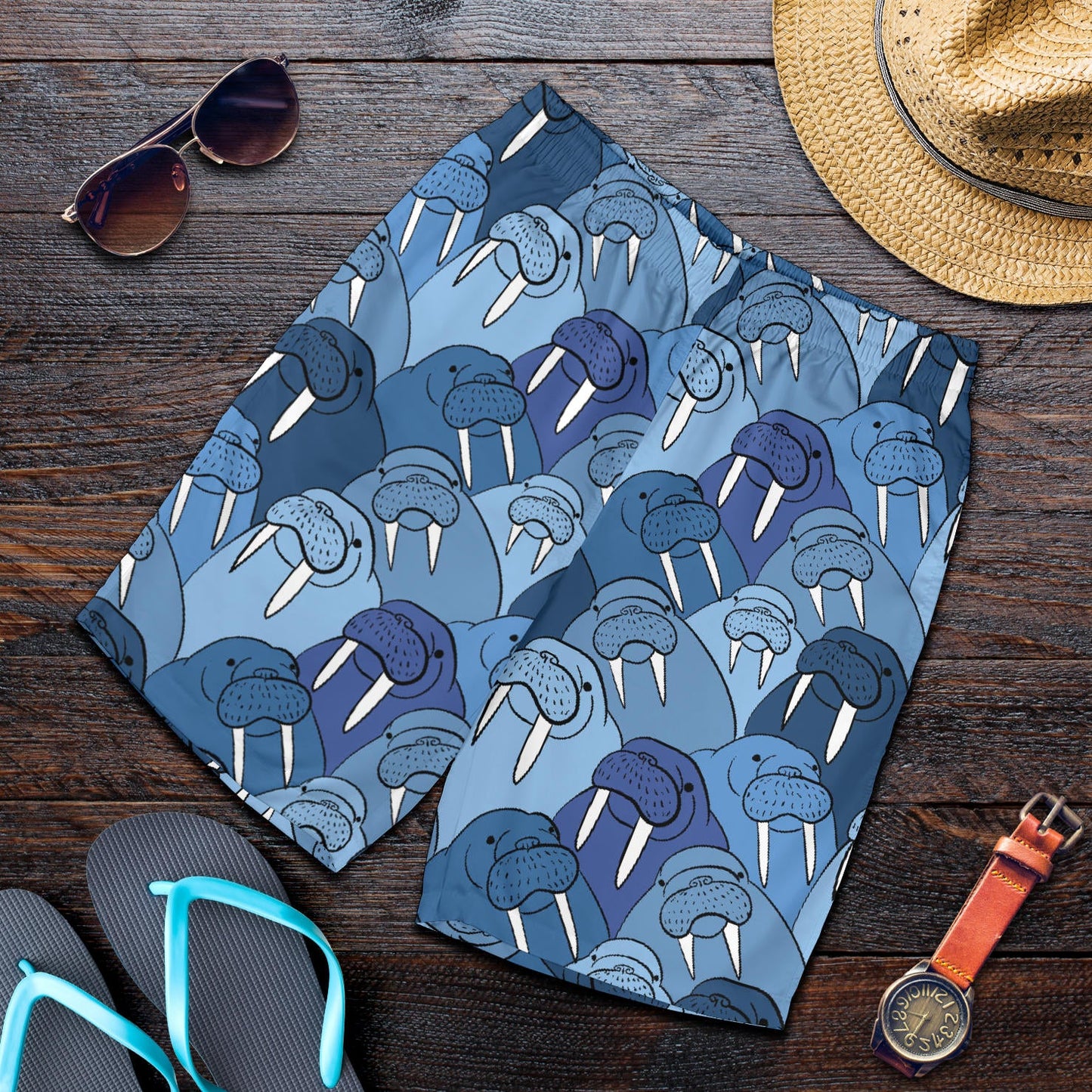 Walrus Pattern Print Design 01 Mens Shorts