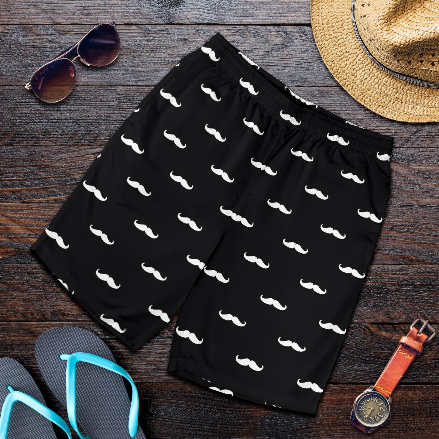 Mustache Pattern Print Design A04 Mens Shorts