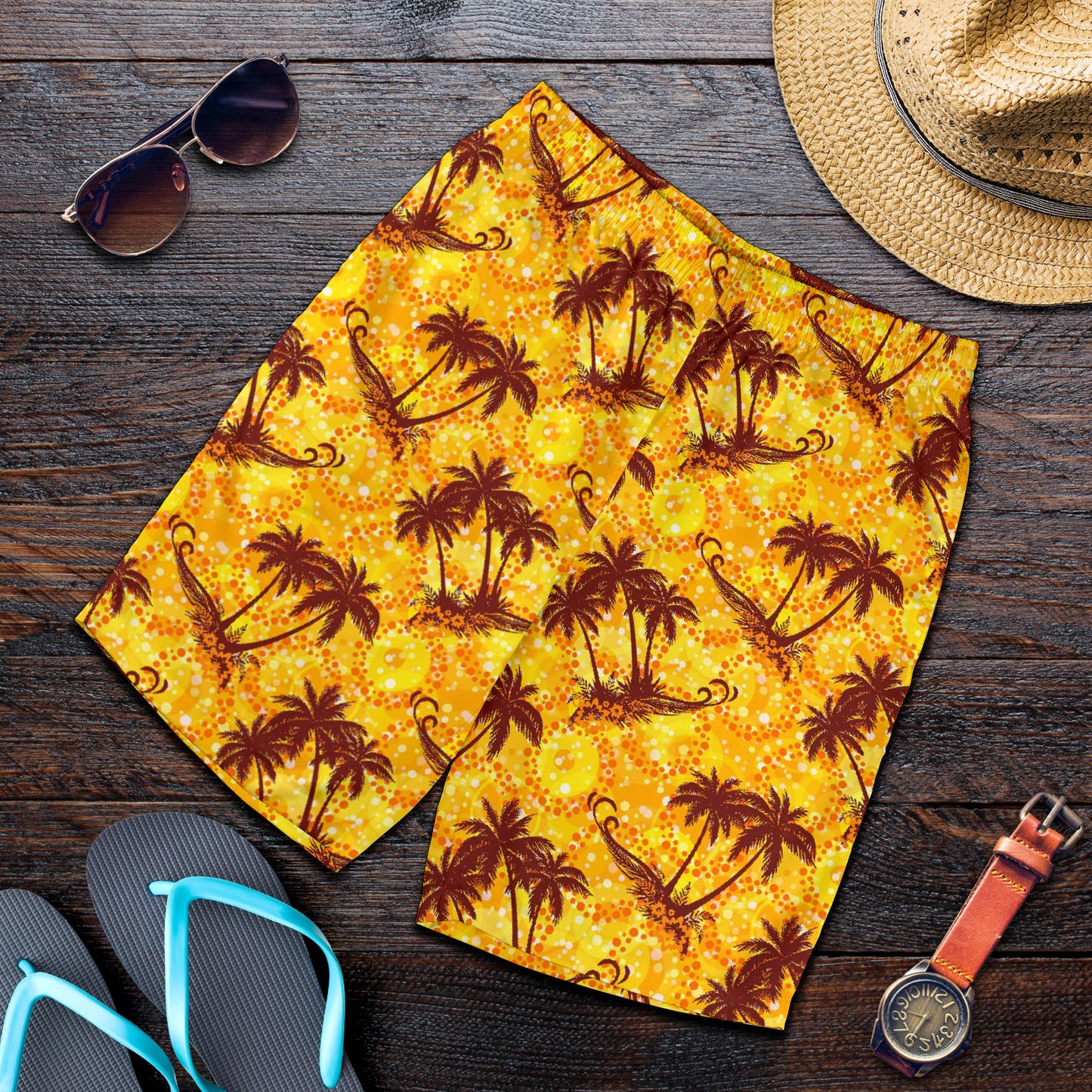 Palm Tree Pattern Print Design PT012 Mens Shorts