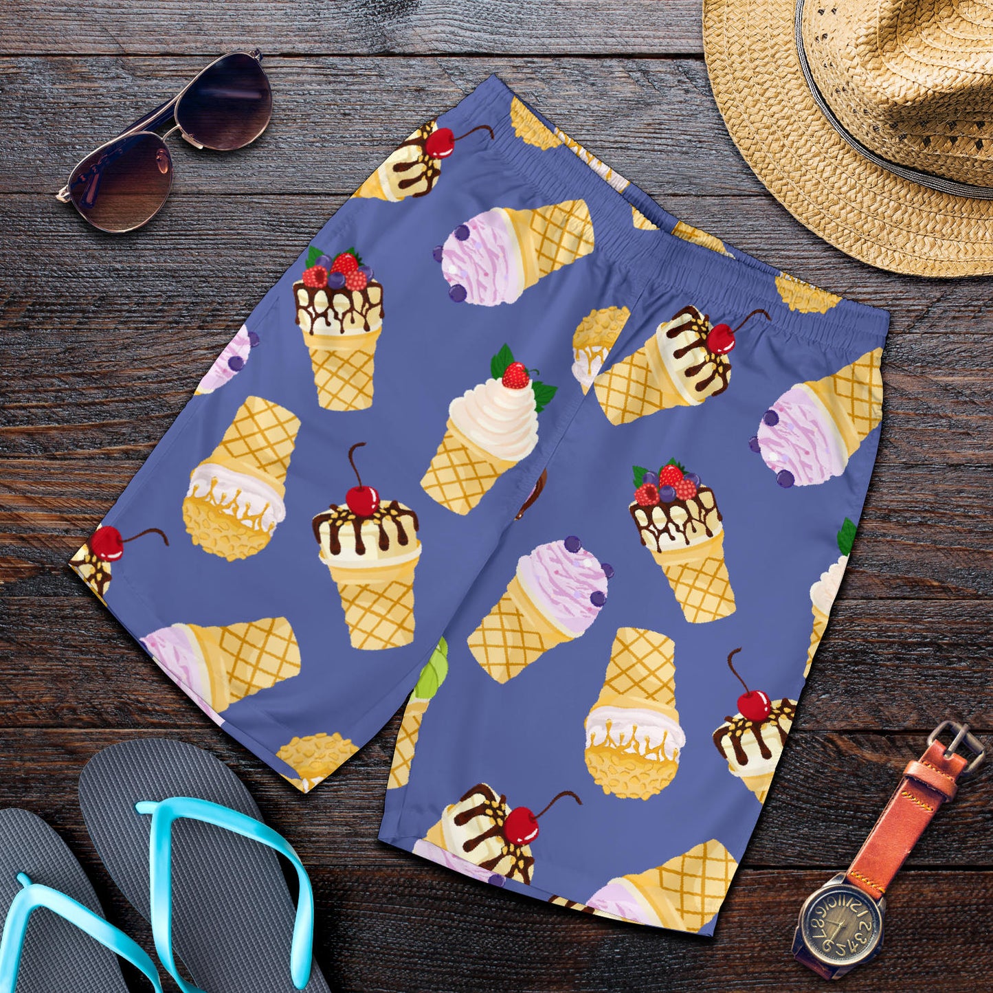 Ice Cream Pattern Print Design IC03 Mens Shorts