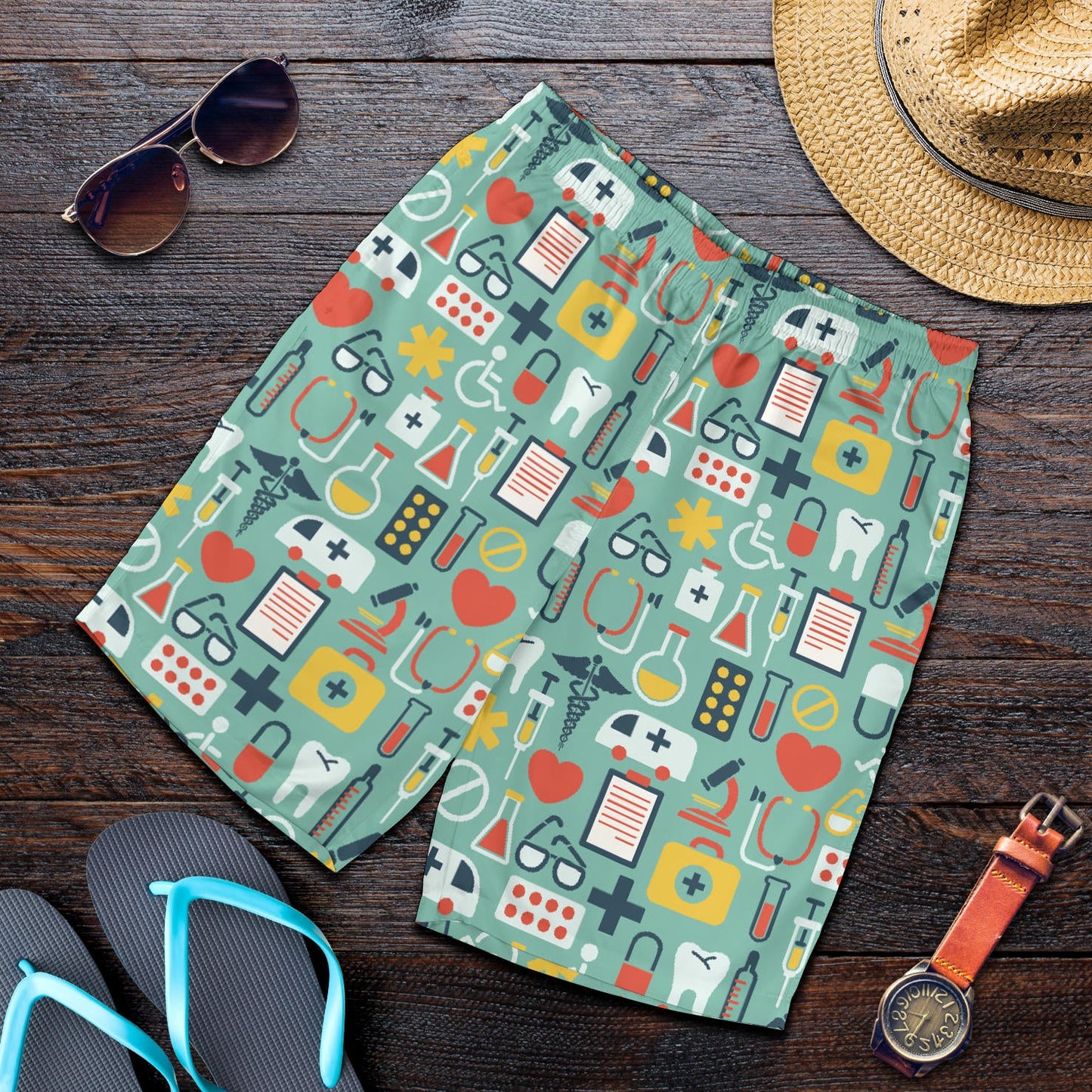 Medical Pattern Print Design 02 Mens Shorts