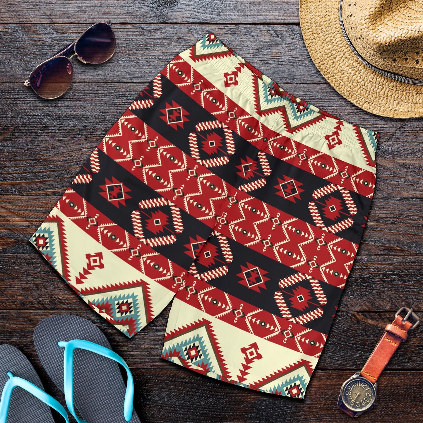 Navajo Pattern Print Design A05 Mens Shorts