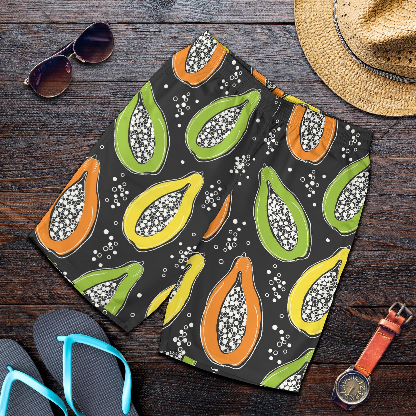 Papaya Pattern Print Design PP05 Mens Shorts