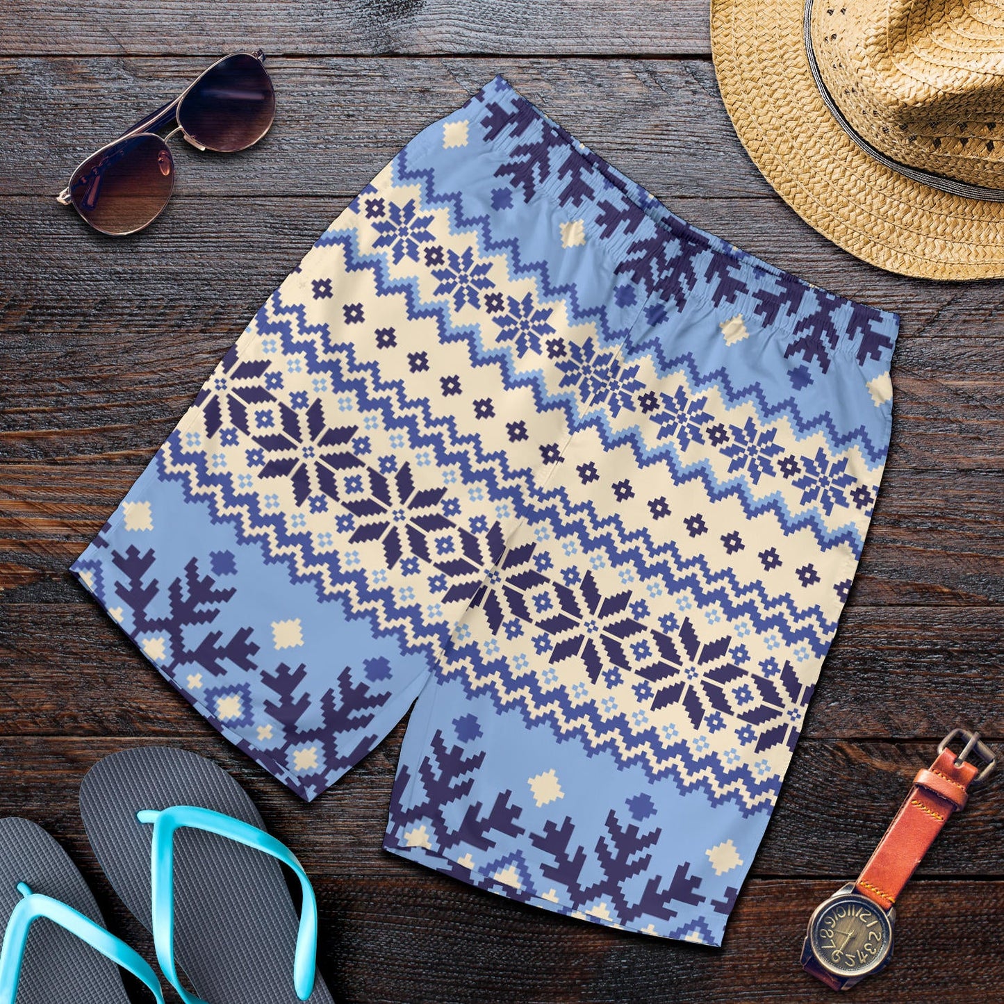 Nordic Pattern Print Design A03 Mens Shorts