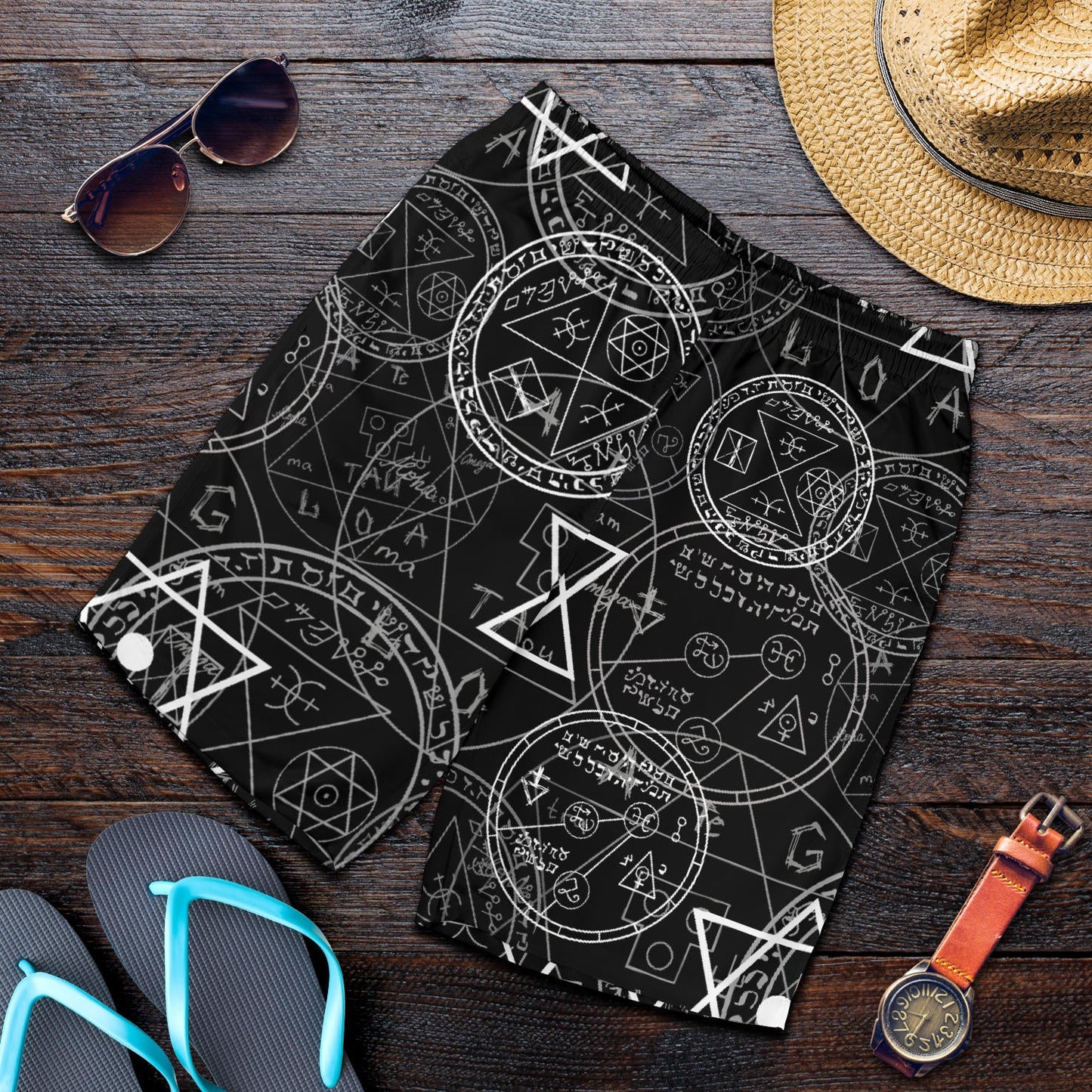 Pentagram Pattern Print Design A01 Mens Shorts