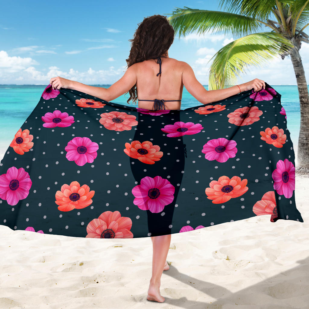 Anemone Pattern Print Design AM09 Sarong Pareo Wrap