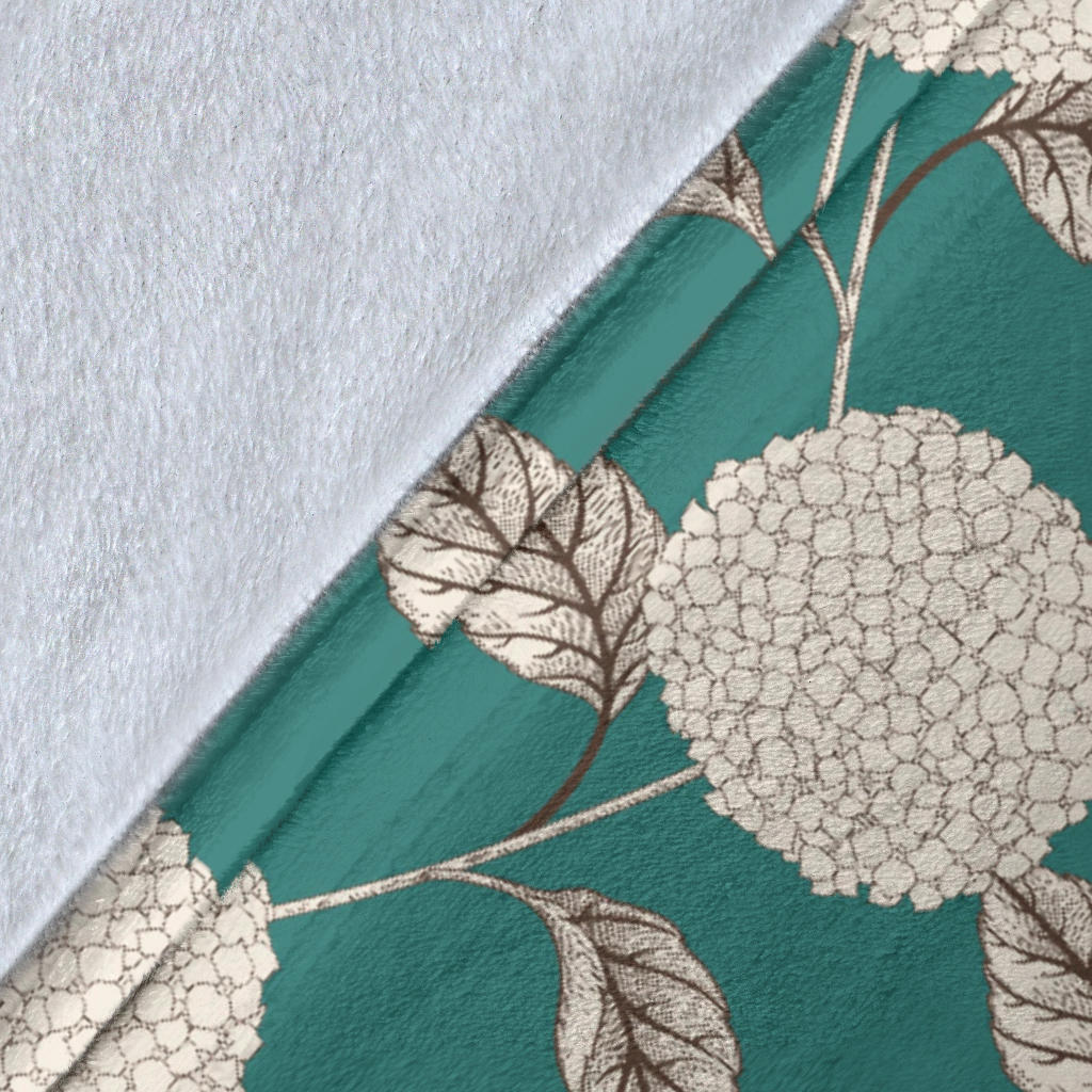 Hydrangea Pattern Print Design HD03 Fleece Blanket