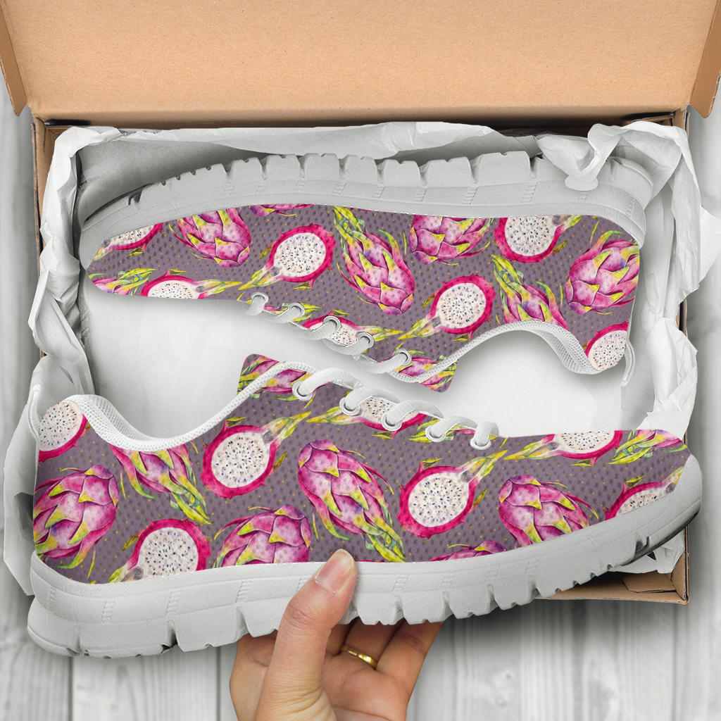 Dragonfruit Pattern Print Design DF03 Sneakers White Bottom Shoes