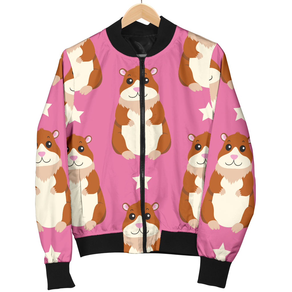 Hamster Cute Pattern Print Design 02 Women's Bomber Jacket