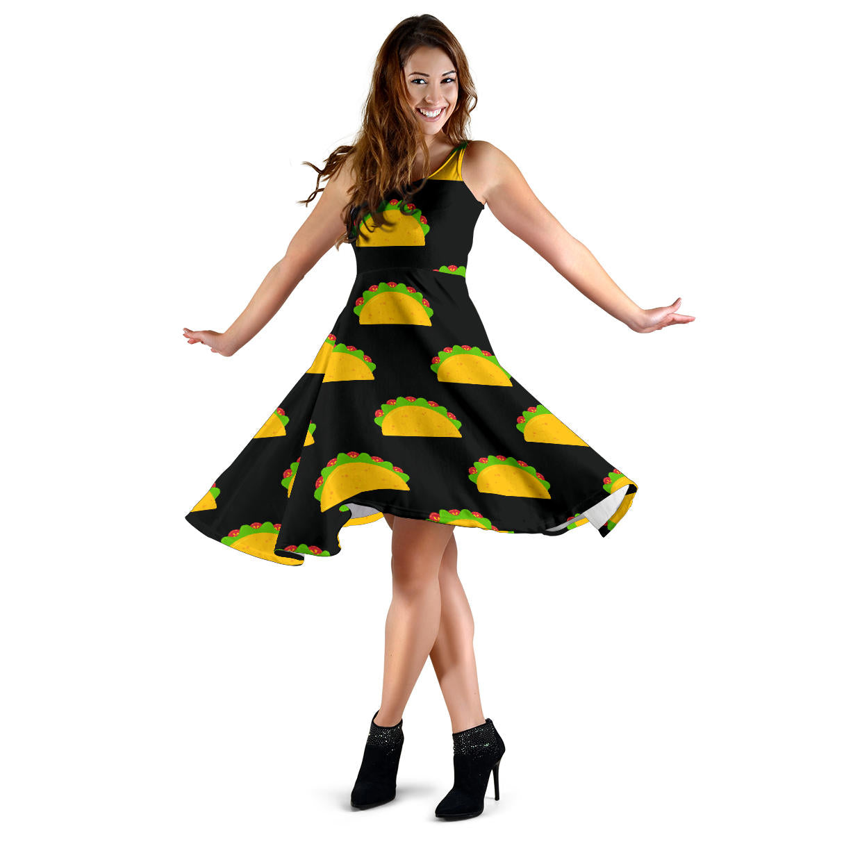 Taco Pattern Print Design TC06 Midi Dress