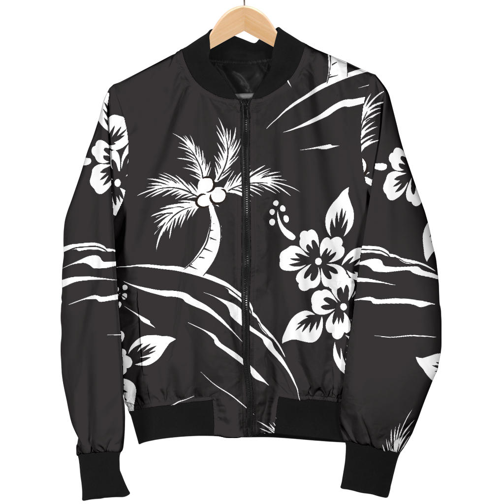 Palm Tree Pattern Print Design PT02 Women Bomber Jacket