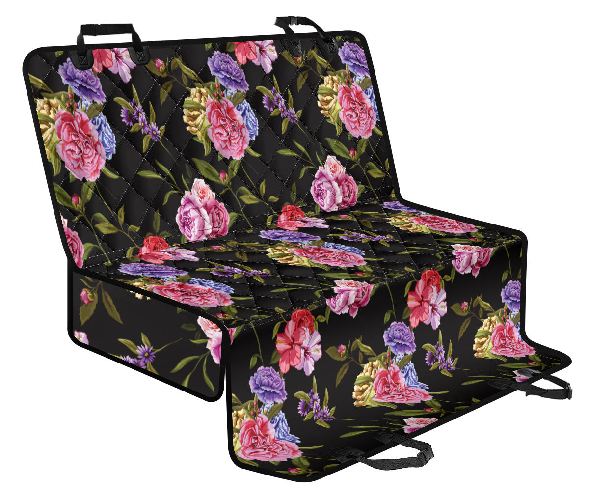 Carnations Pattern Print Design CN05 Rear Dog Seat Cover